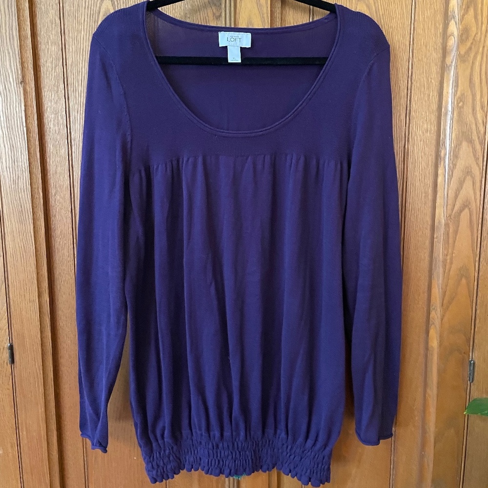 Ann Taylor Loft deep purple sweater top